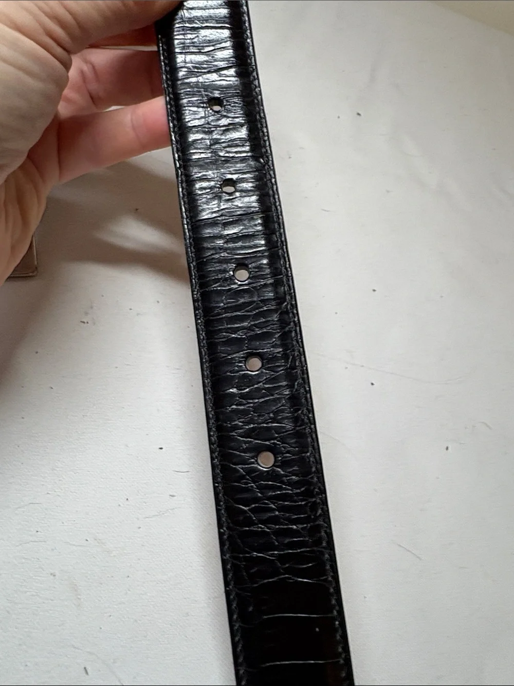 Trafalgar Black embossed Calfskin Leather Dress Belt Size 40